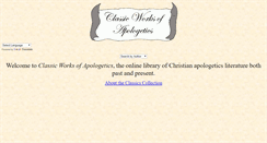 Desktop Screenshot of classicapologetics.com